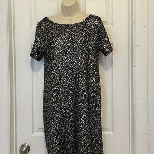 Gorgeous Black Shift Dress with Gold/Silver Fleck Design